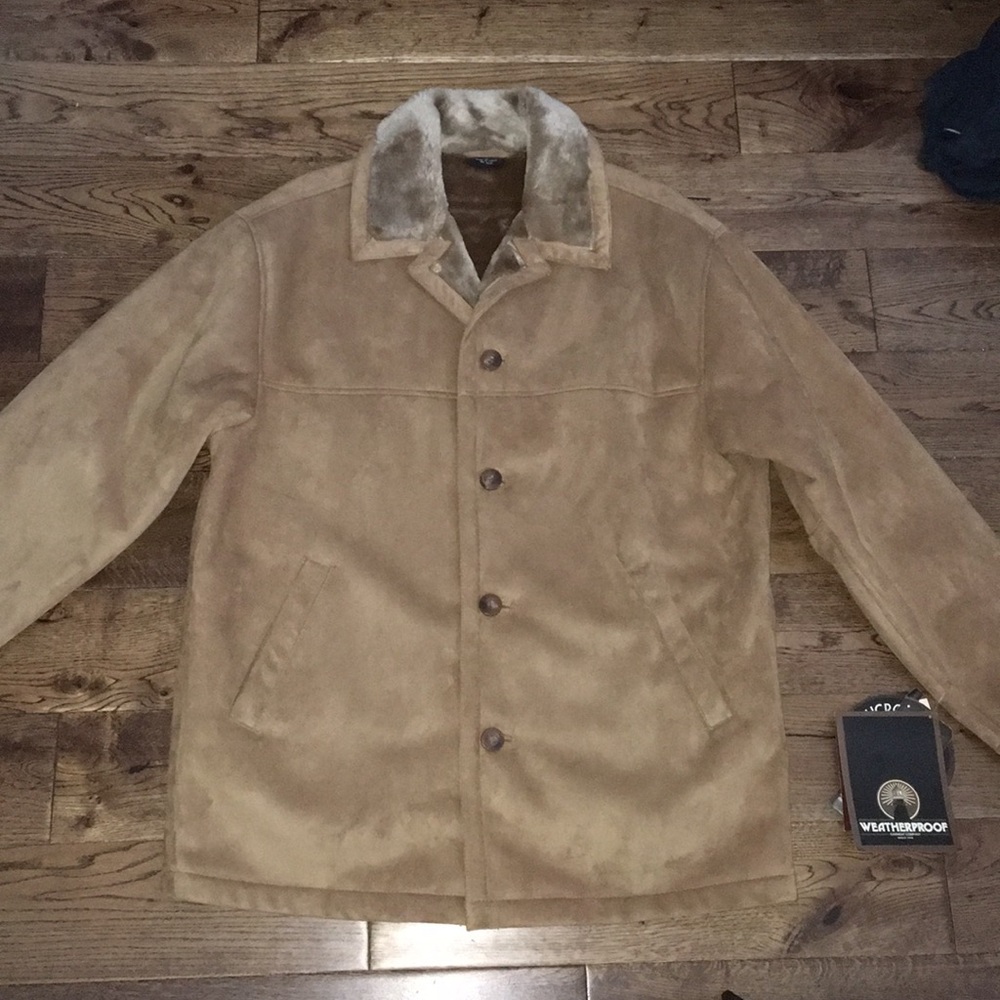 NEW‼️ vintage Men’s weatherproof micro shearling chamois coat